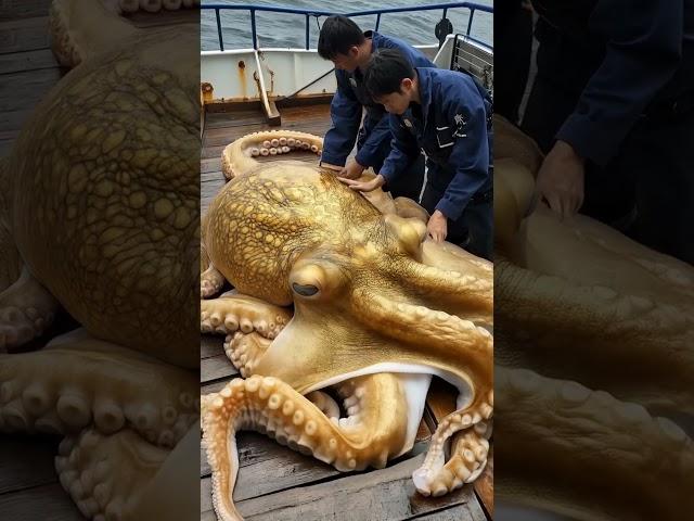 Giant Sea Octopus Caught by Fishermen! #GiantSeaCreatures #FishingDiscoveries #oceanmysteries