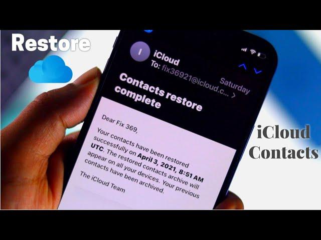 How to Restore Contacts from iCloud on iPhone!