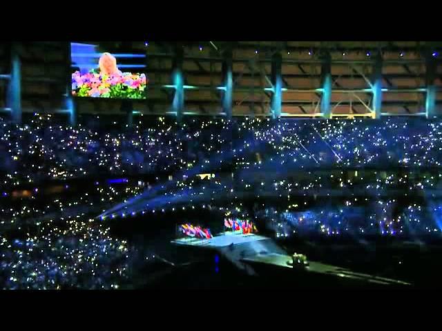 Lady Gaga performing John Lennon's 'Imagine' at The Baku 2015 Opening Ceremony