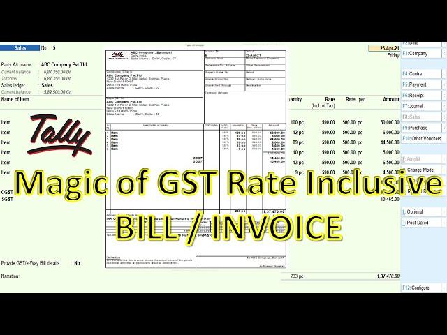 GST Invoice in Tally ERP 9  & Tally Prime | Inclusive tax entry in tally prime | Tally tricks