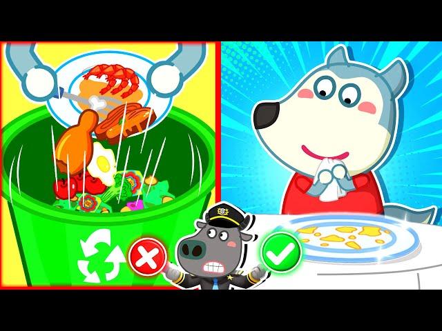 No No, Wolfoo! Don't Waste Your Food | Compilation Of Good Habits For Kids  Wolfoo Kids Cartoon