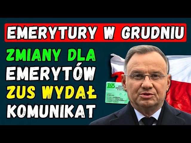 EMERYTURY W GRUDNIU 2024: DUŻE ZMIANY DLA EMERYTÓW  DATY I KWOTY PŁATNOŚCI! ZUS WYDAŁ KOMUNIKAT!