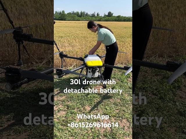 30 liters agricultural sprayer drone with detachable smart battery and centrifugal nozzles #dji #T30