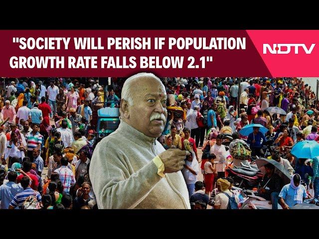 RSS Chief Mohan Bhagwat: "Society Will Perish If Population Growth Rate Falls Below 2.1"