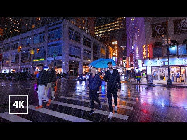 Experience the CALM of a New York Rain Walk at Night