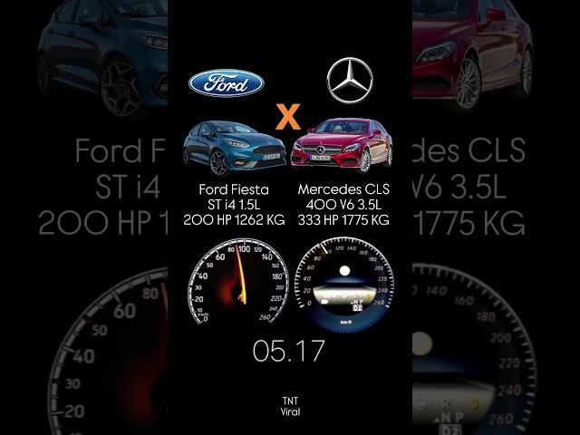 #Ford #Fiesta ST i4 1.5L 200 HP 1262 KG vs #Mercedes #CLS 400 V6 3.5L 333 HP 1775 KG