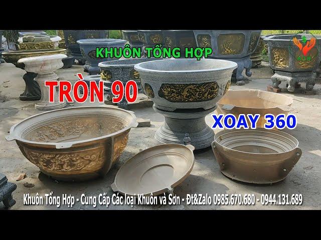 Chi tiết khuôn chậu tròn rồng xoay 90 composite giá rẻ | Khuôn Tổng Hợp