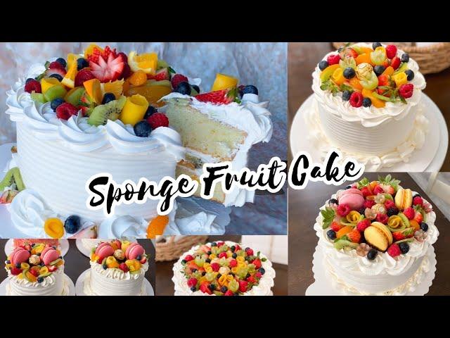 Sponge Fruit Cake, Fruit Cake Tutorial, How to make sponge cake