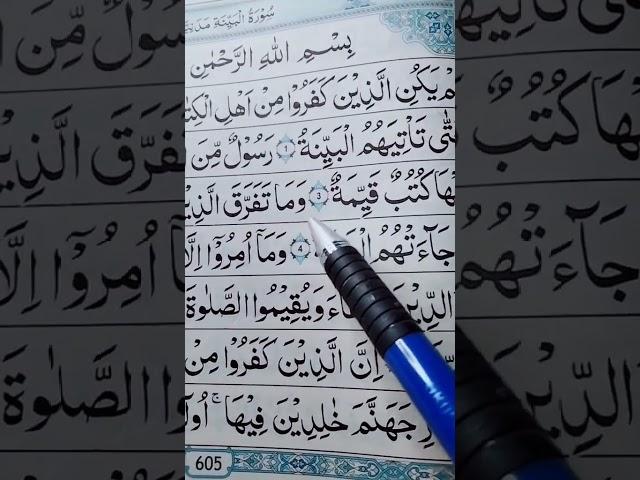 Surah Bayyinah beautiful arabic Qur'an recitation