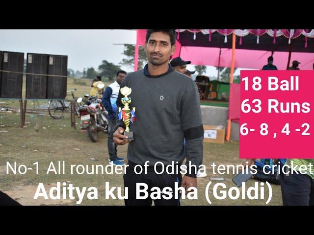 Fastest Half century by Aditya ku. Basha Goldi Batting 18 ball 63 runs Mayurbhanj tennis cricket