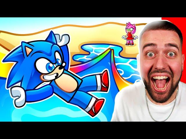 SONIC et AMY TESTENT Les Plus GRAND TOBOGGAN AQUATIQUE sur ROBLOX !!