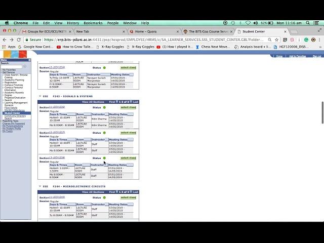 How to register courses on BITS Goa ERP Website