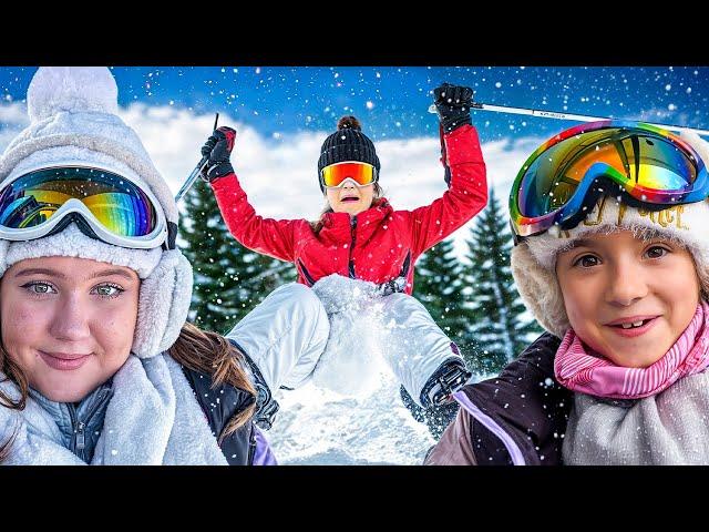 Ruby and Bonnie Ski trip with granny in Winter activities for children