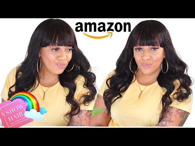 UNDER $90 VIRGIN HUMAN HAIR FULL BANG WIG #VSHOW HAIR ┃#Muffinismylovers #Amazon #Aliepxress