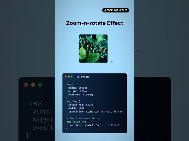 Zoom & rotate Effect using CSS & HTML‍ #coding #programming #htmlcss #webdev #webdevelopment #css