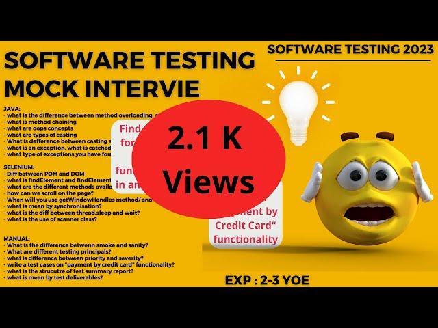 Software Testing Mock Interview | Skills: Java + Selenium + Test NG + Manual | Software Testing Zone