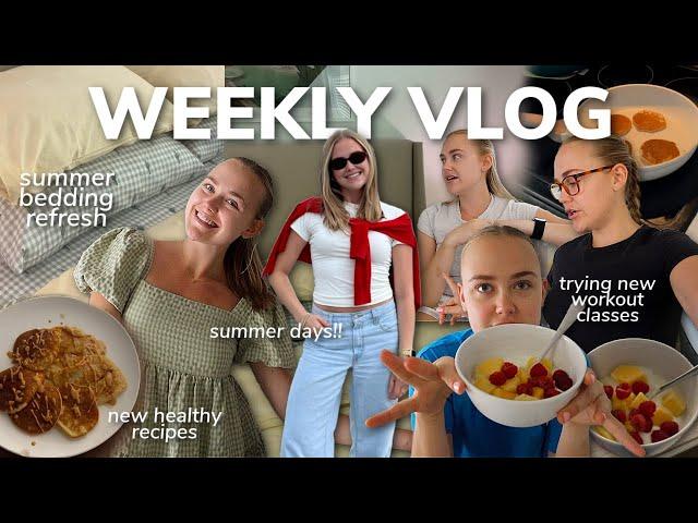 WORK WEEK IN MY LIFE: new workout classes, healthy pancakes recipe, summer bedding refresh