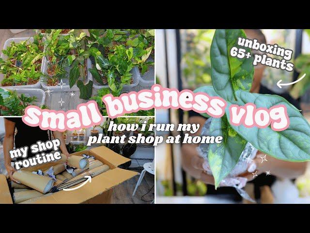 Running a Plant Store From Home Vlog🪴: Unboxing HUGE Variegated Plant Shipment, Shop Restock Routine