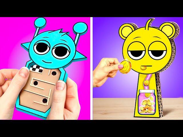 Live. DIY Cardboard Sprunki Money Box! Games and Toys for the Whole Family