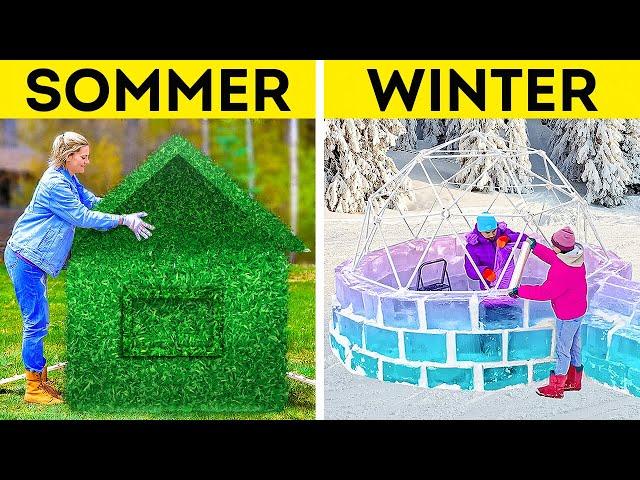 SOMMERHAUS vs. WINTERHAUS || GROßE BASTELIDEEN FÜR DEN GARTEN