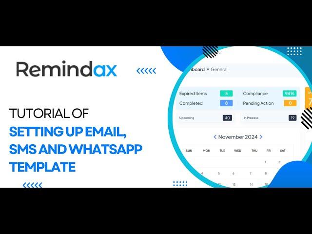 Setting up Email Template, SMS and Whatsapp Template in Remindax