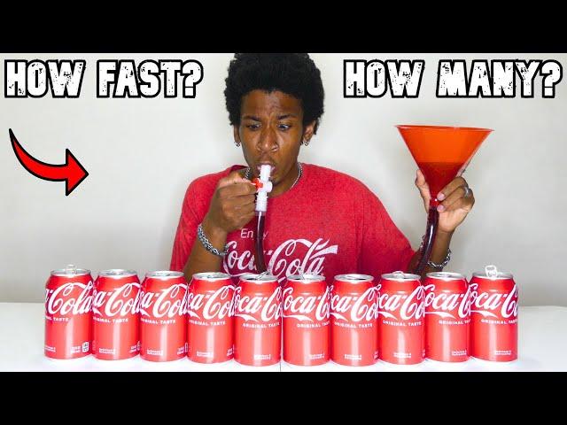 Entire 12 Pack of Coke Out of Beer Funnel - Challenge