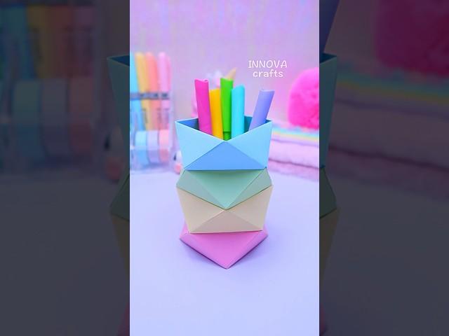 Paper craft ideas DIY Pen holder #shorts #art #craft #papercraft #diy #artandcraft #innovacrafts