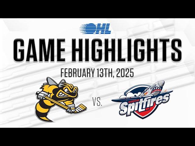 OHL Highlights: Sarnia Sting @ Windsor Spitfires Feb. 13, 2025