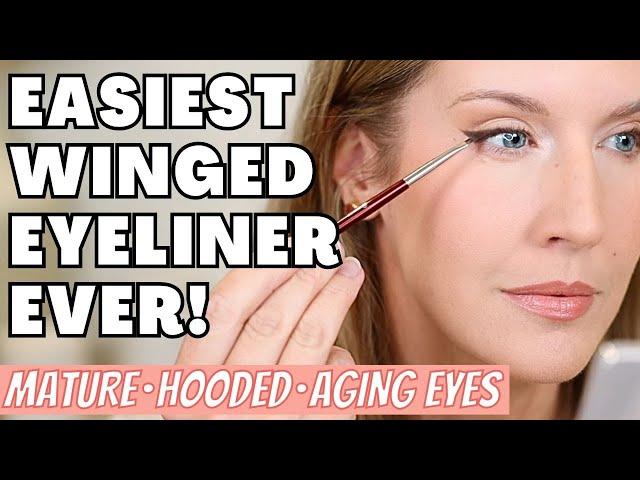 Quick Easy Winged Eyeliner Tutorial for Hooded, Aging, Downturned Eyes