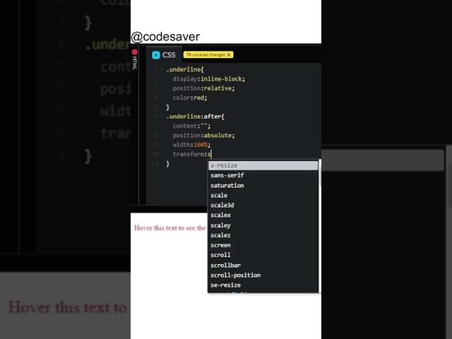 Css underline effect