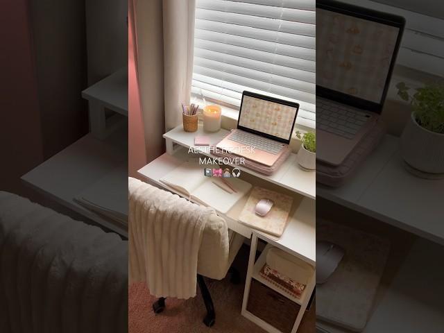 aesthetic study desk makeover‍ #deskorganization #deskmakeover #studydesk #aesthetic #desk