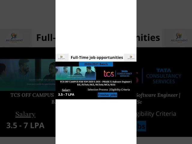 TCS Off campus drive for 2020 | 2021 Batch | Any graduation | Full Time Job |  watch complete video