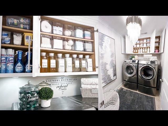 ULTIMATE LAUNDRY ROOM ORGANIZATION | DIY Budget Laundry Room Makeover | DIY Cricut Projects