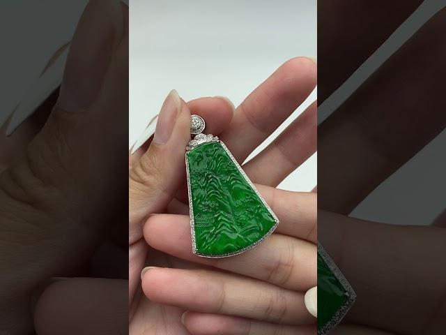 k金豪镶满绿山水翡翠 l 玉贵人翡翠      #shorts
