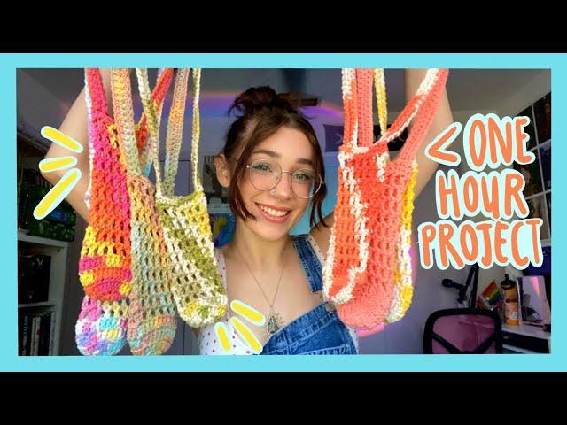 Crochet Water Bottle Holder Tutorial | One Hour Project | Beginner Friendly | DIY