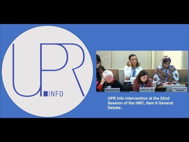 UPR Info on the 52nd Session of the HRC