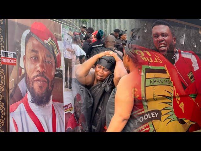 LIVESTREAM: Asante Kotoko Staunch Supporter Nana Pooley’s Wife in Tears at Final Funeral Rites