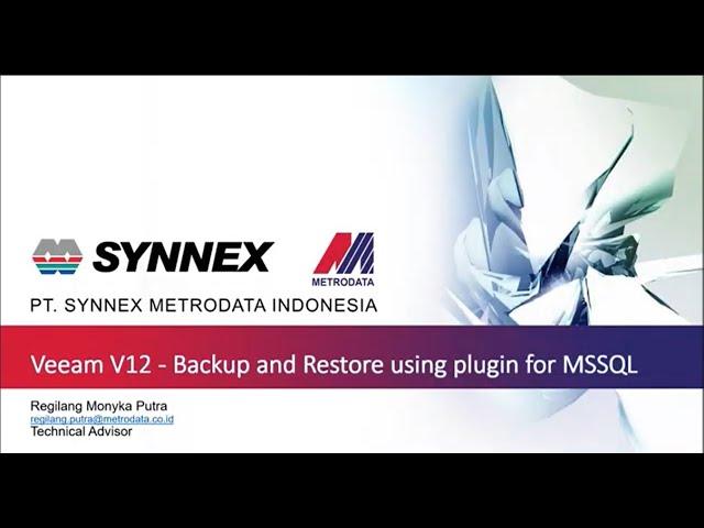 Veeam V12 - Backup and Restore Using Plugin for MSSQL