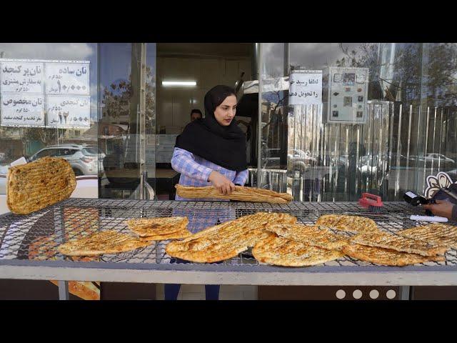 Baking Iranian Barbari bread;easy bread٫Tasty bread and popular bread|bread making video