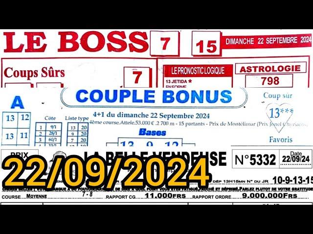 le Boss et couple bonus et la belle vendeuse dimanche 22/09/2024