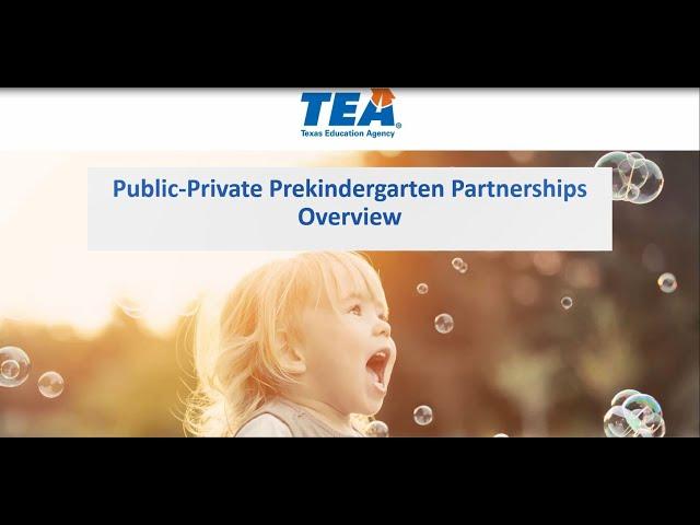 Public Private Prekindergarten Partnerships Overview Webinar