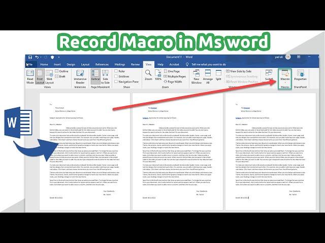 How to Record Macro in Ms word 2019 || Record Macro in a word