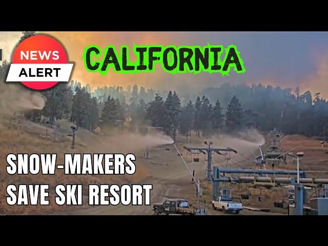 Snow-makers save Mountain-High Ski Resort from Bridge Fire in California #Wildfires #California