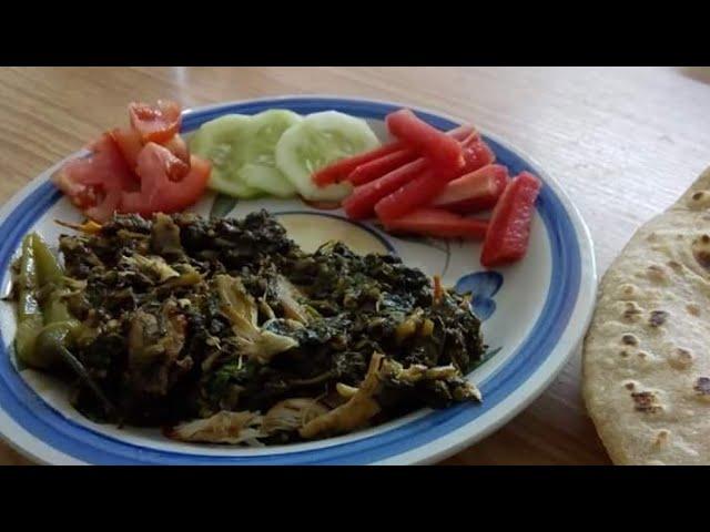 spinach with shredded chicken/پالڪ ۽ چڪن جا ريشا /Sindhi cuisine/how to cook/recipe/sindhi