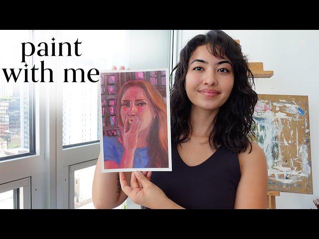 paint a commission portrait with me ️‍ thoughts on creativity and new mediums // art vlog