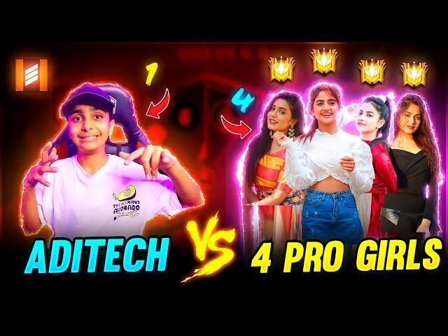 My Pro Girl Subscriber Challenge Me  आजा 1 vs 4 में !!  Intence Clash Battle - Garena Free Fire