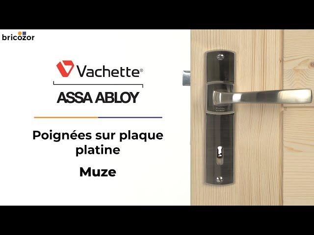 PRESENTATION : Poignée de porte sur plaque Platine - Entraxe de fixation 165 - Muze VACHETTE