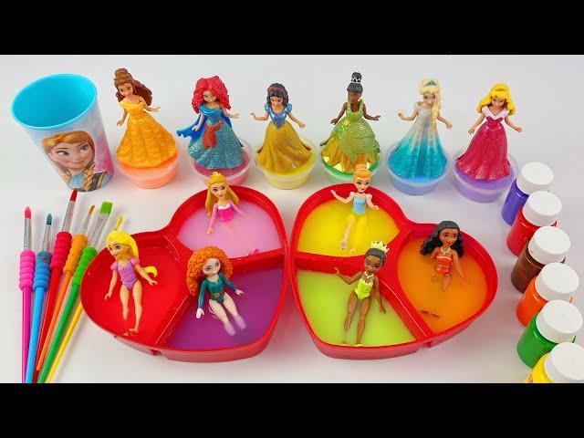 Satisfying Video I How to make Princess Lolipops in to Pool AND Rainbow Painted Cutting ASMR