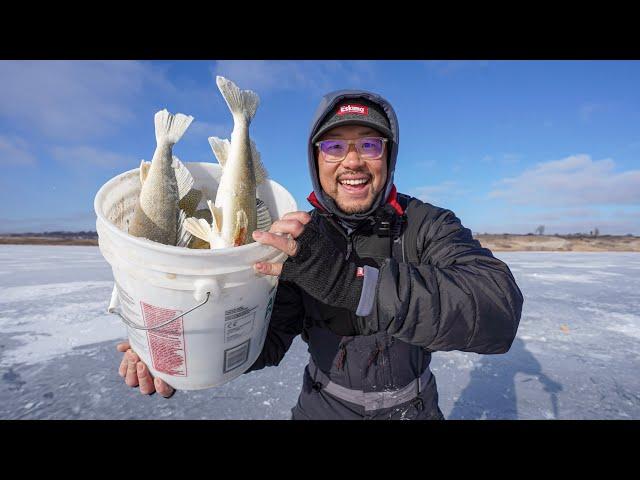 Filling a 5 Gallon Bucket Full of Walleye, Crappie, and Perch! (Ice Fishing CATCH CLEAN COOK)