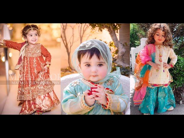 Latest Stylish Formal Dress Designs for Mendhi and baraat For 2 To 10 Year Girls 2021